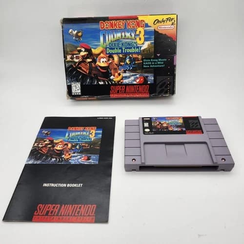 Donkey Kong Country 3 Dixie Kong's Double Trouble Super Nintendo SNES CIB Manual