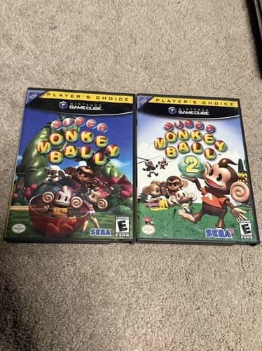 Super Monkey Ball 1 and 2 (Nintendo GameCube, 2001) CIB and TESTED