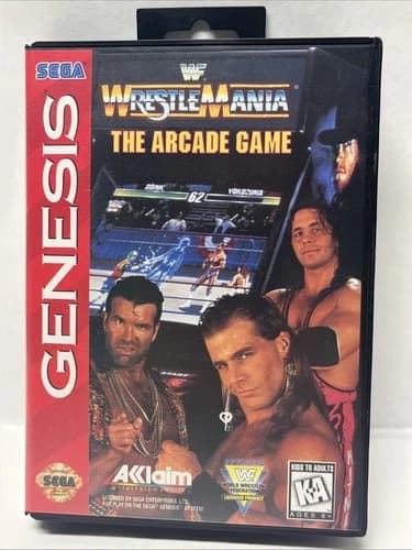 WWF WrestleMania: The Arcade Game (Sega Genesis, 1995) CIB Complete Tested Retro