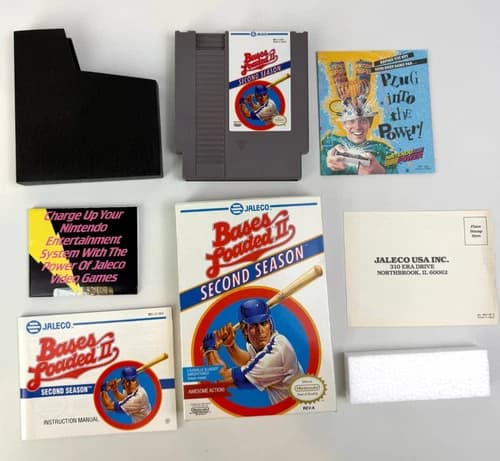 Bases Loaded II: Second Season (Nintendo NES) Complete w/ Box, Sleeve, Manual