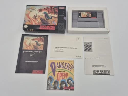 Ys III: Wanderers From Ys - Super Nintendo SNES - Complete CIB - Excellent Shape