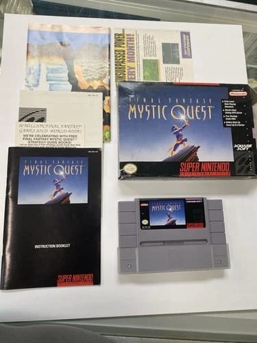 Final Fantasy Mystic Quest Super Nintendo SNES Authentic Complete In Box Cib Map