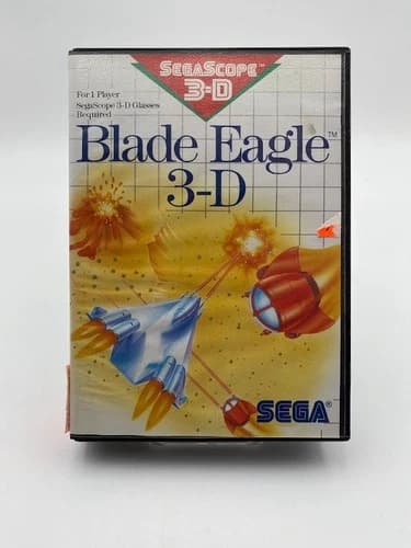 Blade Eagle 3-D Sega Master System, 1988 COMPLETE w/ Box Manual 3D