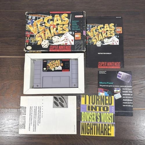 Vegas Stakes SNES Super Nintendo Complete CIB Tested