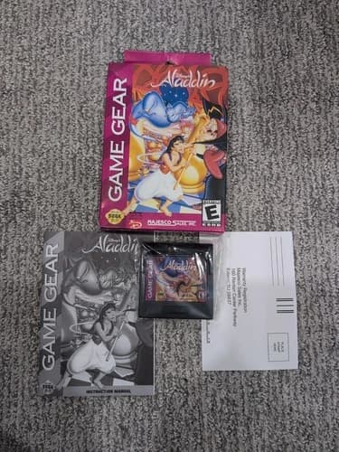 Aladdin Sega Game Gear (1994) Complete in Box CIB, Manual, Registration Card!