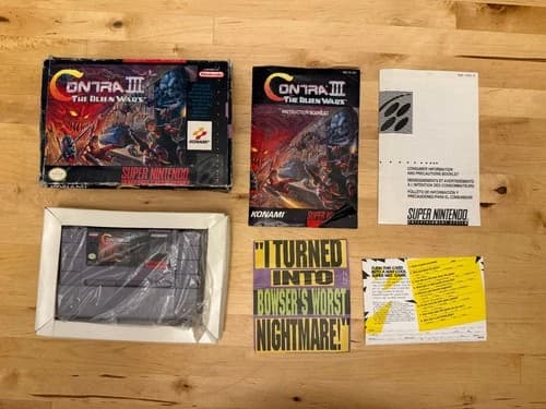 Contra III The Alien Wars SNES Super Nintendo CIB Complete Tested & Working