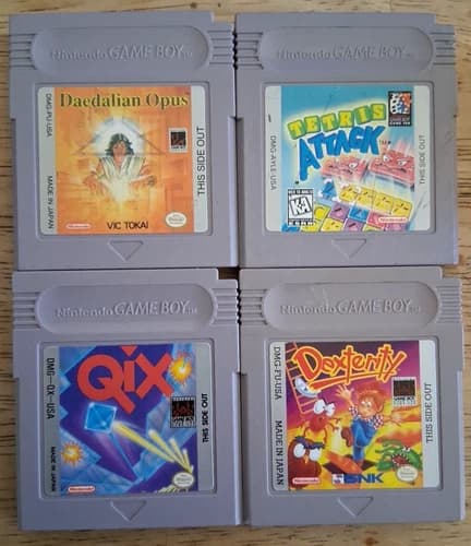 Game Boy 4 Puzzle Games Qix Daedalian Opus Tetris Attack Dexterity All Tested!