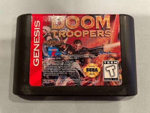 MUTANT CHRONICLES: DOOM TROOPERS - Sega Genesis Video Game (Cart Only) - WORKS!