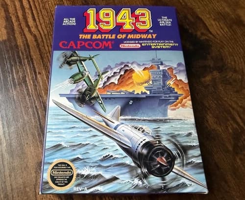 circle seal 1943: The Battle of Midway complete in box nintendo nes GREAT SHAPE