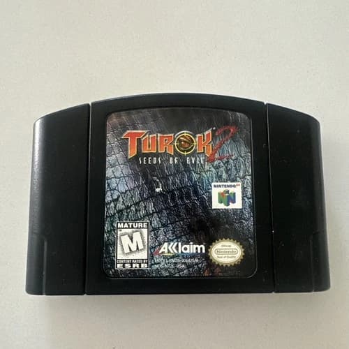 N64 Turok 2: Seeds of Evil (Nintendo 64, 1998) Authentic Cleaned Tested Retro