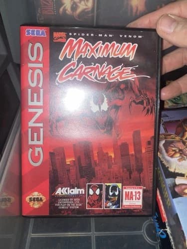Spider-Man and Venom: Maximum Carnage Sega Genesis Cib Red Cart Complete