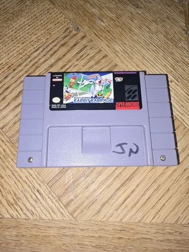 Bugs Bunny Rabbit Rampage SNES Super Nintendo Game Cartridge Tested