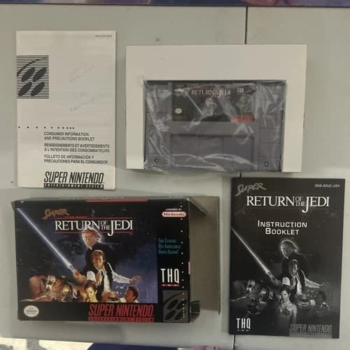 Super Star Wars: Return of the Jedi CIB game, manual, insert, game, box