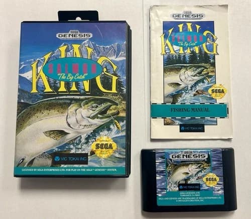 King Salmon: The Big Catch (Sega Genesis, 1993) Complete in Box
