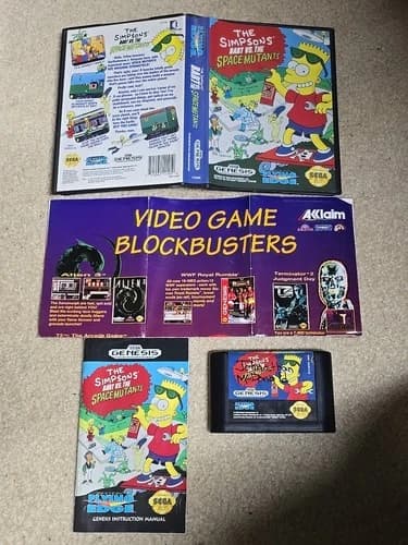 Simpsons: Bart vs. The Space Mutants (Sega Genesis, 1992) CIB COMPLETE
