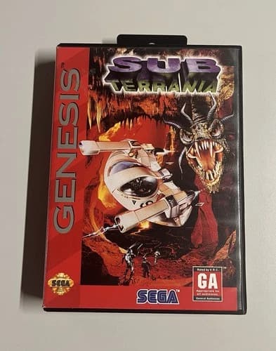 Sub Terrania (Sega Genesis, 1994) W/ Case Manual Complete CIB Tested