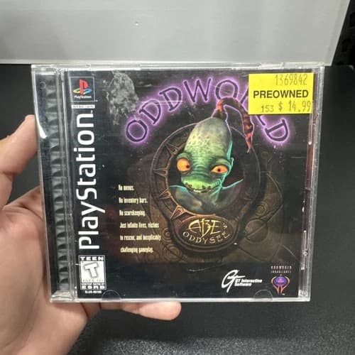 CIB Oddworld Abe's Oddysee PS1 Sony PlayStation 1 1997 Black Label