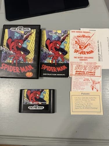 Spider-Man (Sega Genesis, 1991) Complete CIB Tested Working Great Condition