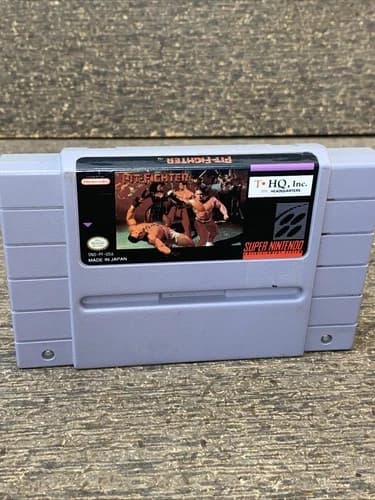 GREAT SHAPE Pit Fighter Super Nintendo SNES Authentic Game Cartridge FAST SHIP
