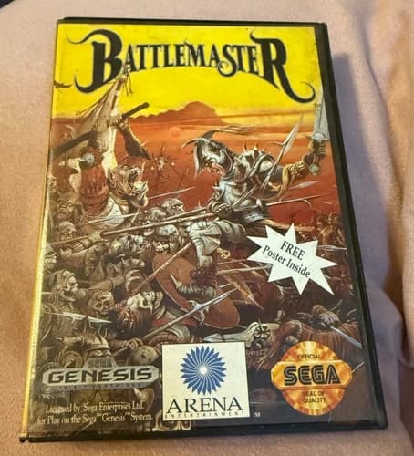 Battle Master (Sega Genesis, 1991) CIB, Tested/Working, Writing on Cartridge