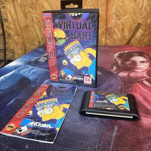 1994 Sega Genesis Virtual Bart, Simpsons CIB W Manual Tested