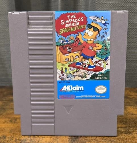Authentic Nintendo NES Simpsons Bart Vs. The Space Mutants Cartridge | Tested