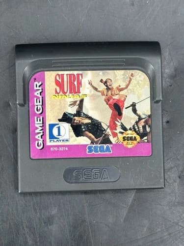 Sega Game Gear Surf Ninjas Authentic Tested & Working Official 1993 Cartridge