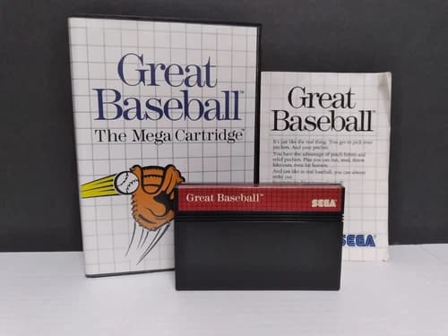 Sega Master System Great Baseball Complete Authentic Game Cleaned Tested Working