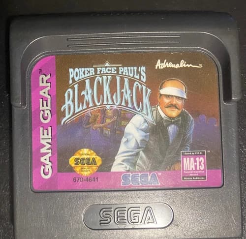 Poker Face Paul's Blackjack - Sega Game Gear - Good Condition