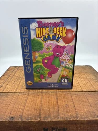 Sega Genesis Barney's Hide And Seek Cartridge In Box With Manual
