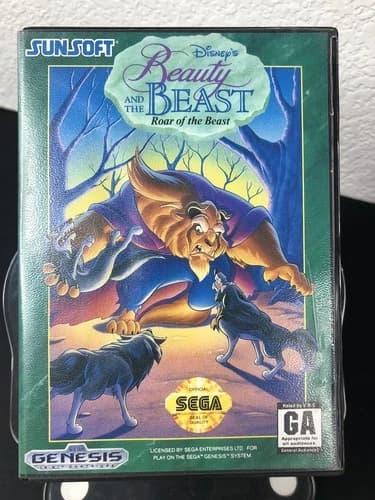 Beauty And The Beast Roar Of The Beast Sega Genesis CiB 1993 Sunsoft Disney