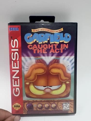 Garfield Caught in the Act (Sega Genesis) Complete CIB Game Case Manual