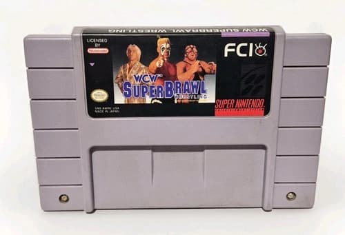 SNES WCW SUPERBRAWL WRESTLING SUPER NINTENDO AUTHENTIC TESTED AND WORKING