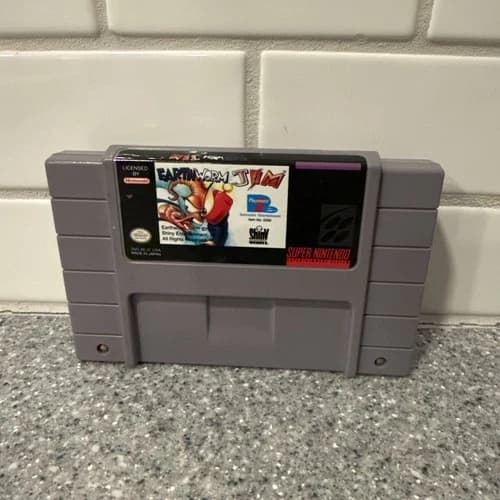 Earthworm Jim (Super Nintendo, 1994) Authentic & Tested SNES Cart Only