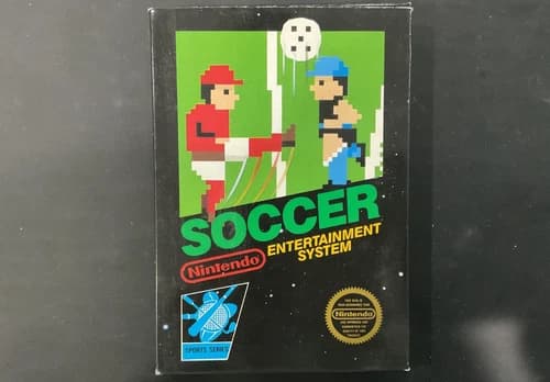 NES Soccer Nintendo Sports Series - Cartridge w/Original Box, Manual, Hanger tab