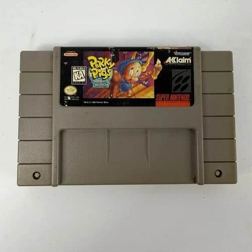 Porky Pig's Haunted Holiday Super Nintendo SNES Tested Cleaned