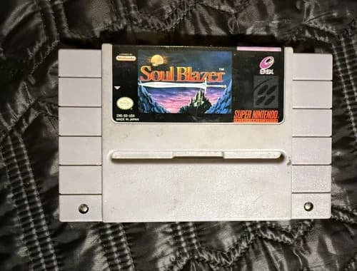 Soul Blazer Super Nintendo SNES Authentic Game Cartridge. Tested and Working