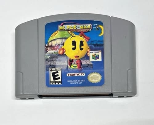 Ms Pac-Man Maze Madness (Nintendo 64 N64 2000) N64 TESTED