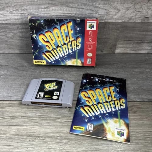 Space Invaders (Nintendo 64 N64) Complete Authentic Game Box Manual