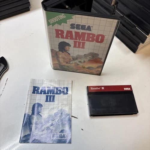 Rambo III (Sega Master System, 1987) CIB Manual Authentic Working