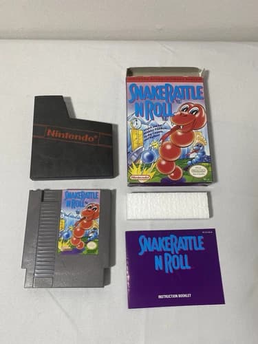 Snake Rattle 'n' Roll Nintendo NES 1991 Complete CIB Authentic WORKING