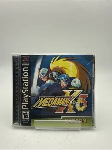 Mega Man X5 (PS1 PlayStation 1, 2001) Black Label Clean!