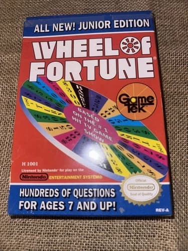 Wheel of Fortune Junior Edition (Nintendo NES, 1989) Not Tested
