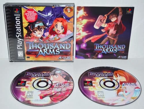 Thousand Arms (Sony PlayStation 1, 1999) PS1 PSOne PSX 2 3 Reg. Card Black Label