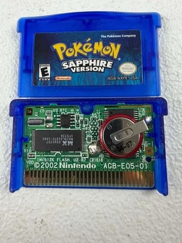 Pokemon: Sapphire Version (Game Boy Advance, 2003) Authentic Game Dry Battery