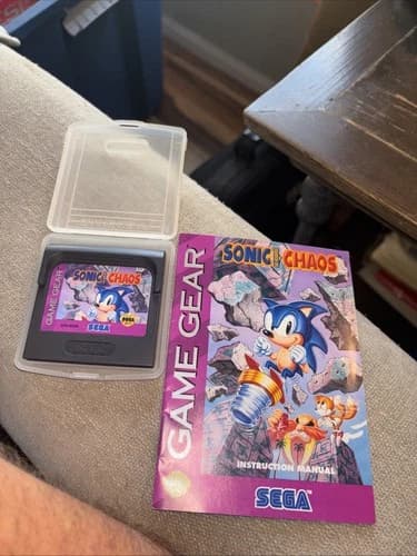 Sonic Chaos (Game Gear) with Clamshell - Tested and Working - Clean #jason