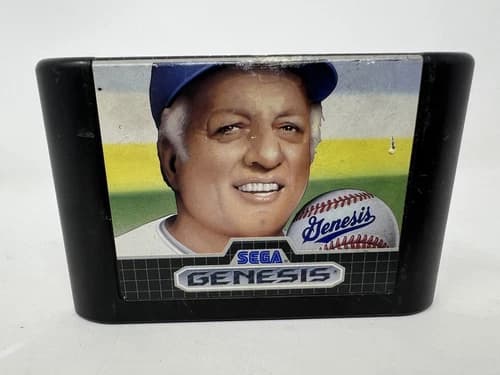 Sega Genesis - Tommy Lasorda Baseball (Tested & Working) MLB Bill Clinton Game
