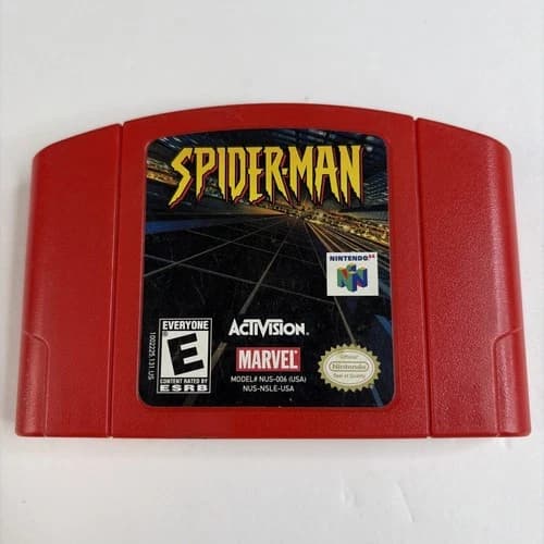 Spider-Man Nintendo 64 N64 Authentic Red Video Game Cart TESTED