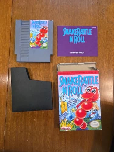 Nintendo Snake Rattle 'N' Roll 1991 NES Complete CIB Tested Works