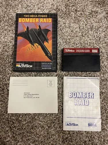 Bomber Raid (Sega Master, 1988) CIB With Manual And Reg Card
